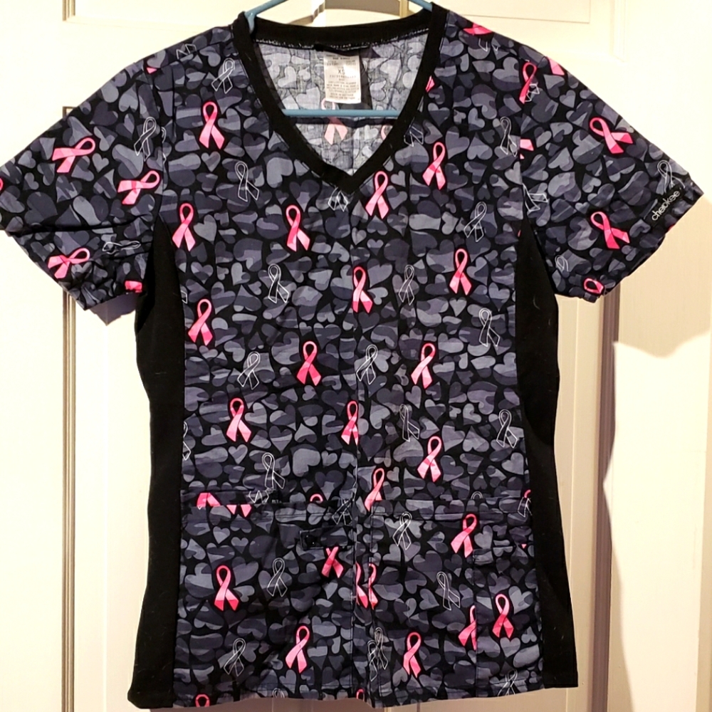 Breast Cancer Awareness Scrub Top